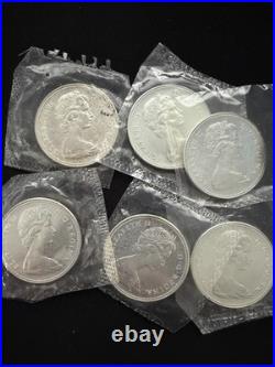1967 Canadian Silver Dollar Coins 80% $1 PL Cellophane
