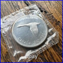 1967 Canadian Silver Dollar Coins 80% $1 PL Cellophane
