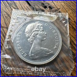 1967 Canadian Silver Dollar Coins 80% $1 PL Cellophane