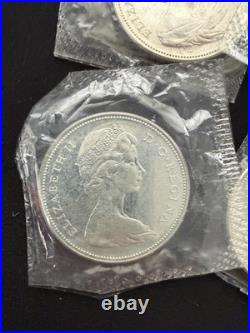 1967 Canadian Silver Dollar Coins 80% $1 PL Cellophane