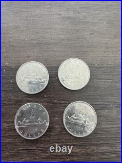 1968 Canada Canoe SMALL ISLAND Silver Dollar Coin. 4 Pieces