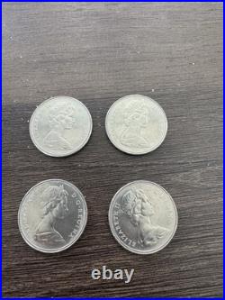 1968 Canada Canoe SMALL ISLAND Silver Dollar Coin. 4 Pieces