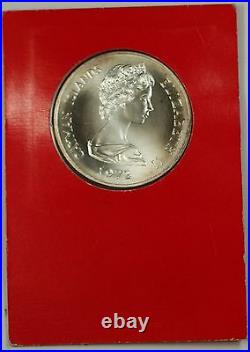 1972 Cayman Islands 25 Dollar Silver Coin 25th Ann. Marriage Queen Elizabeth II
