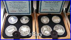1973-76 Canada Olympic Set of 28 Proof Sterling Silver Coins in Wooden Case
