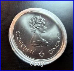 1973 CANADA UK Elizabeth II Olympics Montreal Sailing BU Silver $5 Coin