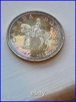 1973 Canada RCMP Centennial Proof Dollar Insane Rainbow Toned Gem