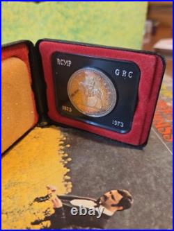 1973 Canada RCMP Centennial Proof Dollar Insane Rainbow Toned Gem