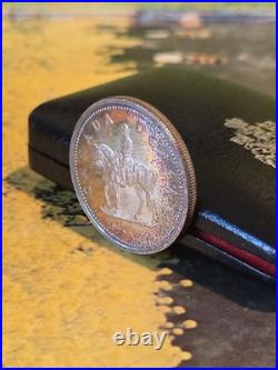 1973 Canada RCMP Centennial Proof Dollar Insane Rainbow Toned Gem