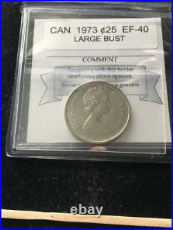 1973 Large Bust Coin Mart Graded Canadian, ¢25 Cent, EF-40 1973 Large Bust Coin Mart Graded Canadian, ¢25 Cent, EF-40
