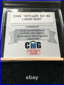 1973 Large Bust Coin Mart Graded Canadian, ¢25 Cent, EF-40 1973 Large Bust Coin Mart Graded Canadian, ¢25 Cent, EF-40