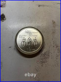 1974 CANADA Elizabeth II Olympics Montreal Cycle PROOF Silver 10 Dollars Coin