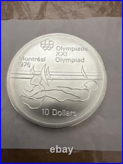 1975 Montreal CANADA Olympics 1.44 Oz ASW Silver $10 Coin Queen Elizabeth II