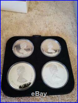 1976 Canada $5 & $10 Olympic 4 Coin Commemorative Proof Set 925 Sterling Silver
