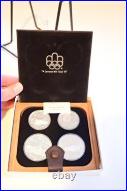 1976 Canada Montreal Olympic 4 Piece Silver Proof Coin Set With Case & COA Set 7