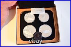 1976 Canada Montreal Olympic 4 Piece Silver Proof Coin Set With Case & COA Set 7