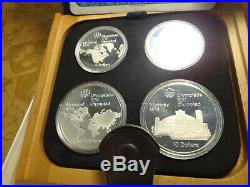 1976 Canada Montreal Olympic Silver 4-Coin Proof Set with Box & COA Free S&H USA