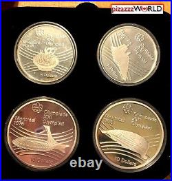 1976 Canada Montreal Olympics 4-Coin Set-Series VII. 925 Silver-4.3 Troy Ounces