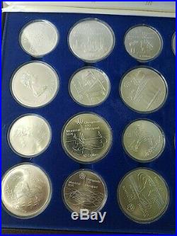 1976 Canada Olympic Silver Commemorative Coin Set with Case Complete 28 Piece