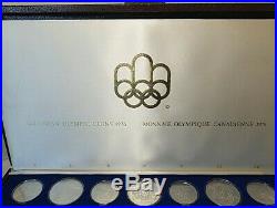1976 Canada Olympic Silver Commemorative Coin Set with Case Complete 28 Piece