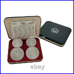 1976 Canada Serie VI Olympic Montreal Complet Set Of 4 Silver Sterling Coins