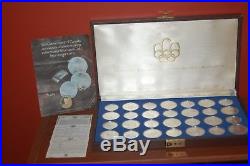 1976 Canadian Olympic Silver Coin Set 28 Silver Pieces withCase Great Collection