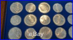 1976 Montreal Canada 28 Coin Olympic Set Over 30 Troy Ounces Of Pure Silver