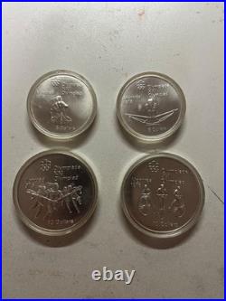 1976 Montreal Olympic Series III Early Canadian Sport 4 Silver Coin Set Rare