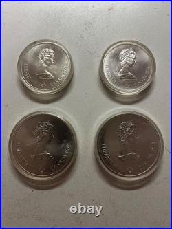1976 Montreal Olympic Series III Early Canadian Sport 4 Silver Coin Set Rare