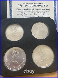 1976- Montreal Olympic Set Sterling Silver 4 Coins- $5 & 10 Dollars