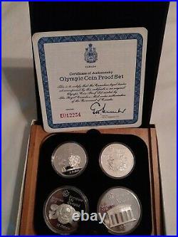 1976 Montreal Olympics 4 Silver Coin Set uncirculated With COA