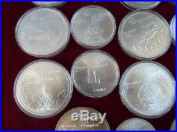 1976 Sterling Silver Montreal Canada Olympic 28 Coins Set Serie Complete