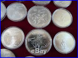 1976 Sterling Silver Montreal Canada Olympic 28 Coins Set Serie Complete