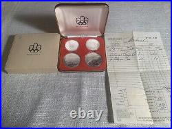 1976 Silver Canadian Montreal Olympic Games 4 Silver Coin Set Series 2