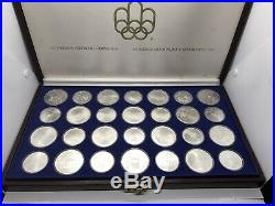 1976 Silver Canadian Montreal Olympic Games Set 28 Coins original leather box