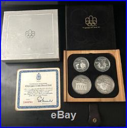 1976 Silver Canadian Montreal Olympic Proof Set 4 Coins, Series 2 with Box