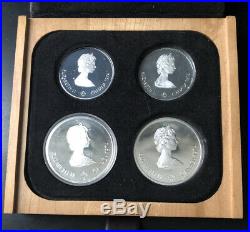 1976 Silver Canadian Montreal Olympic Proof Set 4 Coins, Series 2 with Box