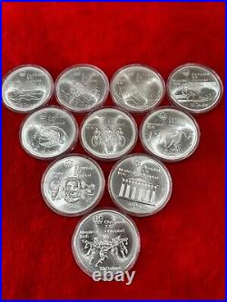 1976 canada olympic 10 dollar silver coins 10 different ones