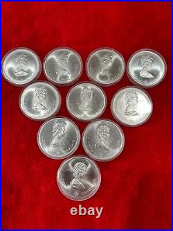 1976 canada olympic 10 dollar silver coins 10 different ones