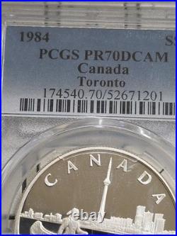 1984 Canadian Silver Dollar PCGS PR70DCAM Toronto -SEE STORE WW2 MEDALS -COINS