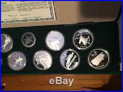 1985-1988 Olympic 10-coin set Sterling SILVER $20 coins LONG box set