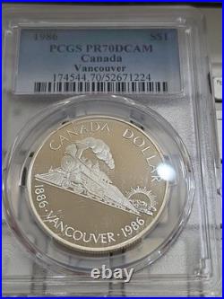 1986 Canada 1 Silver Vancouver Centennial PR70 DCAM PCGS SEE STORE WW2 MEDALS
