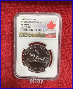 1986 Canada $1 Vancouver Centennial Silver Coin NGC MS 70 DPL