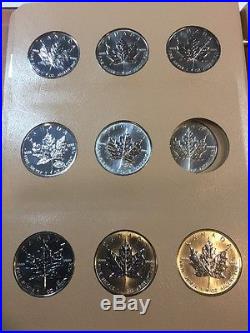 1988-2006 Straight Set of 20 Canadian Silver Maple Leaf Coins in Dansco Album