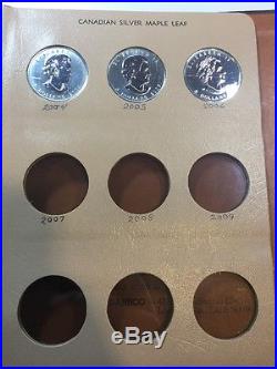 1988-2006 Straight Set of 20 Canadian Silver Maple Leaf Coins in Dansco Album