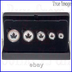 1988-2023 35th Anniversary Silver Maple Leaf 5-Coin Fractional Proof Set Canada