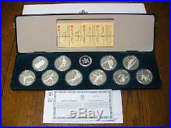 1988 Calgary Olympics Silver 20$ Coins Set Of 10 Coins Canada Proof