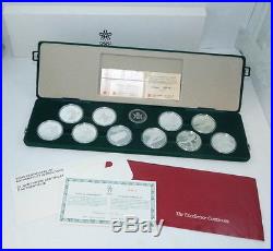 1988 Calgary Winter Olympic Proof Sterling Silver 10 Coin Set With Box & Coa