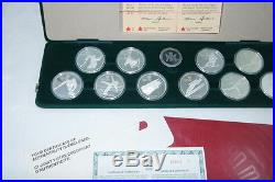 1988 Calgary Winter Olympic Proof Sterling Silver 10 Coin Set With Box & Coa