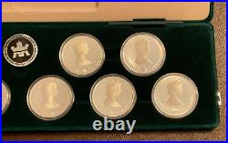 1988 Calgary Canada Olympics Coin Proof Set Includes 10 Silver Coins OGP & COA