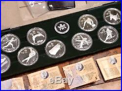 1988 Canada Calgary Olympic Winter Games Proof Sterling Silver 10 Coin Set